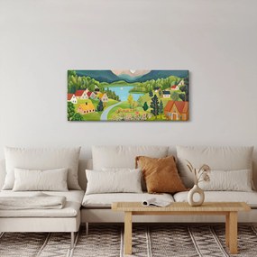 Tablou - Sat în Munți (120x50 cm)
