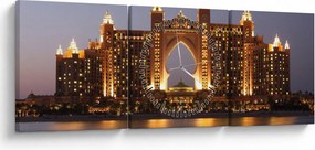 Tablou construcției în Dubai (cu ceas) (90x30 cm)