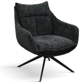 Fotoliu Magnum, structura metalica, din tesatura - NEGRU