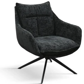 Fotoliu Magnum, structura metalica, din tesatura - NEGRU