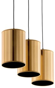 Jupiter 2092 - Lustră suspendată pe cablu CORTINA 3xE27/15W/230V auriu/negru