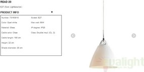 Pendul modern diam.20cm Read sticla alba 73163010NL