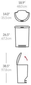 Simplehuman Coș de gunoi cu pedală 50 l, negru