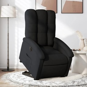 vidaXL Fotoliu electric rabatabil cu ridicare, negru, textil