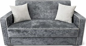 Canapea SAMY NEXT extensibila, 2 locuri, cu lada de depozitare, catifea plusata gri, cadru metalic, 152x100x92 cm Gri, catifea plusata