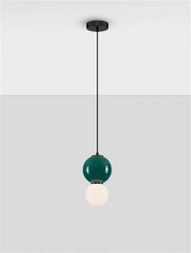 Pendul LED decorativ portelan jasper, sticla alb, NOESIS