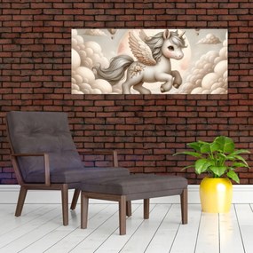 Tablou - Inorog în nori (120x50 cm)
