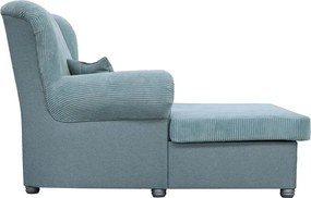 Șezlong albastru prăfuit cu tapițerie din catifea reiată Lord – Ropez