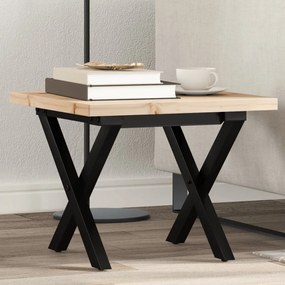 vidaXL Masă de cafea, cadru X, 40x40x35,5 cm, lemn masiv pin și Oţel