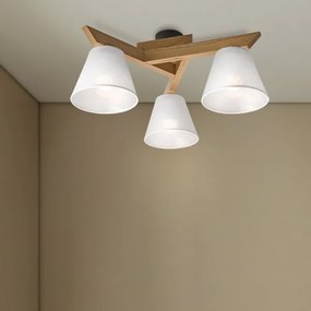 Lustră aplicată Brilagi ANTHONY 3xE14/40W/230V stejar/alb