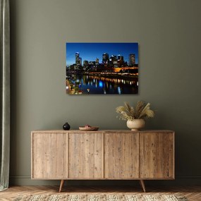 Tablou pe sticlă cu noaptea în Melbourne (70x50 cm)
