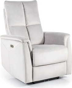 Fotoliu recliner NEPTUN, gri deschis, stofa catifelata/metal, 76x94/16