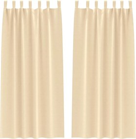 vidaXL Perdele Opaque cu Inel 2 pcs Crem 260 x 140 cm Poliester
