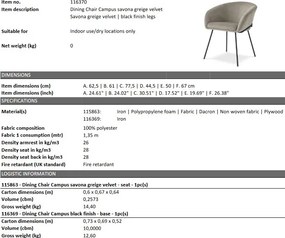 Scaun tapitat design LUX Campus, savona greige 116370 HZ
