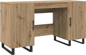 vidaXL Birou cu raft stejar artizanal 140 x 50 x 75 cm Lemn compozit