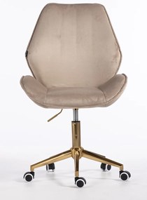 HR350K Scaun Latte din Catifea Bază Aurie