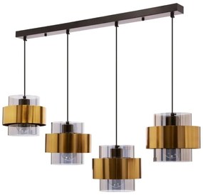 Lustră pe cablu SPIEGA 4xE27/60W/230V auriu/negru