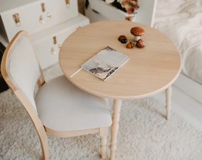 Set masa si scaun copii natur tapitat