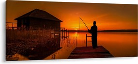 Tablou cu pescar (120x50 cm)