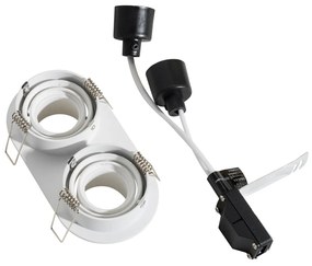 Spot îngropat rotunjit alb GU10 35mm inclinabil 2 lumini - Installa