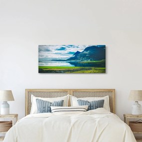 Tablou cu lac și munți (120x50 cm)