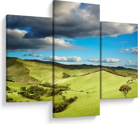 Tablou - Peisaj verde cu dealuri (90x60 cm)
