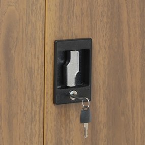 Dulap metalic universal cu imitație de lemn, 90 x 40 x 185 cm, încuietoare cu cilindru, nuc / ral 9003