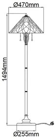 Elstead QZ-VICTORY-FL - Lampadar Tiffany VICTORY, 2xE27/60W/230V