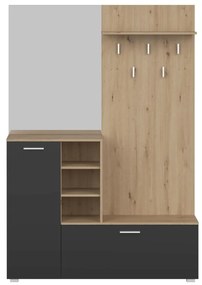 Set mobilier hol Vetlandi (stejar artisan + grafit) (cu oglindă). 1116557
