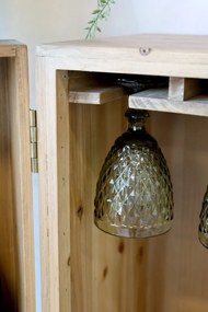 Dulap vinoteca, din lemn reciclat si metal, cu 2 usi