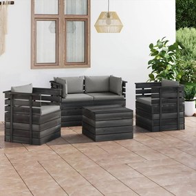 3061816 vidaXL Set mobilier grădină paleți cu perne 5 piese lemn masiv pin