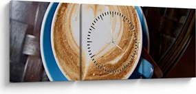 Tablou - Latte art (cu ceas) (90x30 cm)