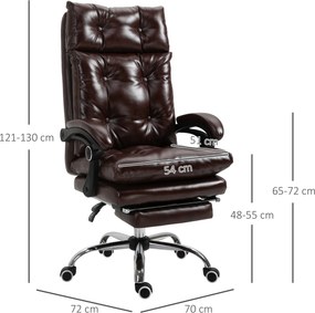 Scaun de Birou Ergonomic Vinsetto, Suport picioare, Inaltime Reglabila Maro | Aosom Romania