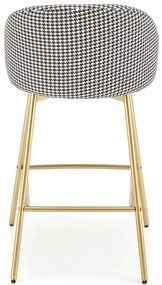 Scaun de bar tapitat H113 alb/negru