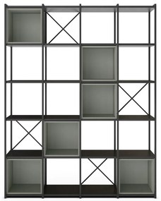 Bibliotecă verde/neagră 140x179 cm Anya – Marckeric