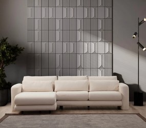 Coltar Lily crem plusat pe stanga