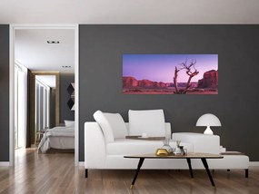 Tablou u copaci lângă pietrile roșii (120x50 cm)