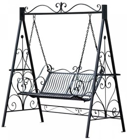 RESIGILAT- Balansoar de grădină, metal, 190x99x208 cm, Negru
