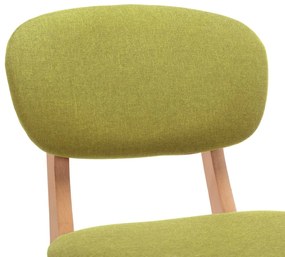 Scaune de bar, 2 buc., verde, material textil Verde, 2