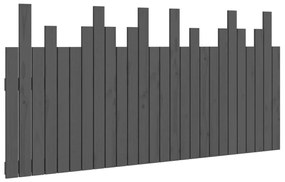 824810 vidaXL Tăblie de pat pentru perete, gri, 166x3x80 cm, lemn masiv pin