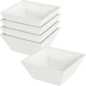 vidaXL Vază pentru Grădină 5 pcs Alb 40 x 40 x 15 cm