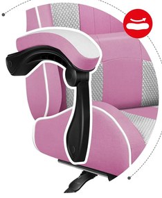 Fotoliu gaming Fusion 4.7 (alb + roz). 1087478