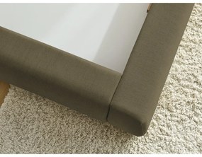 Pat matrimonial verde închis tapițat cu spațiu de depozitare și somieră 180x200 cm Jagna – Bobochic Paris