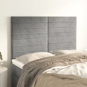 vidaXL Tăblii de pat, 4 buc, gri deschis, 72x5x78/88 cm, catifea