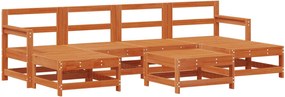 vidaXL Set de lounge pentru grădină 7 pcs Maro Ceară Lemn masiv de pin