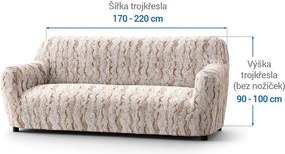 Gaico Huse bielastice OCEANO NOU bej fotoliu triplu (l. 170 - 220 cm)