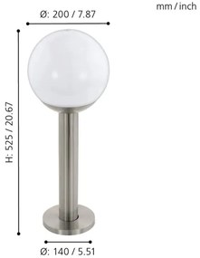 Eglo 97248 - Lampă LED reglabilă de exterior NISIA-C 1xE27/9W/230V 525 mm IP44