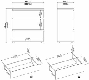 Comodă albă joasă 77x84 cm Nova – Tvilum