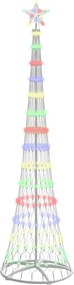 vidaXL Brad de Crăciun LED Multicolour 70 x 70 x 250 cm Metal