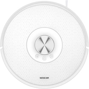 Sencor - Aspirator robot 2 în 1 cu mop, 50 W, baterie 5000 mAh, Wi-Fi, alb, telecomandă inclusă
